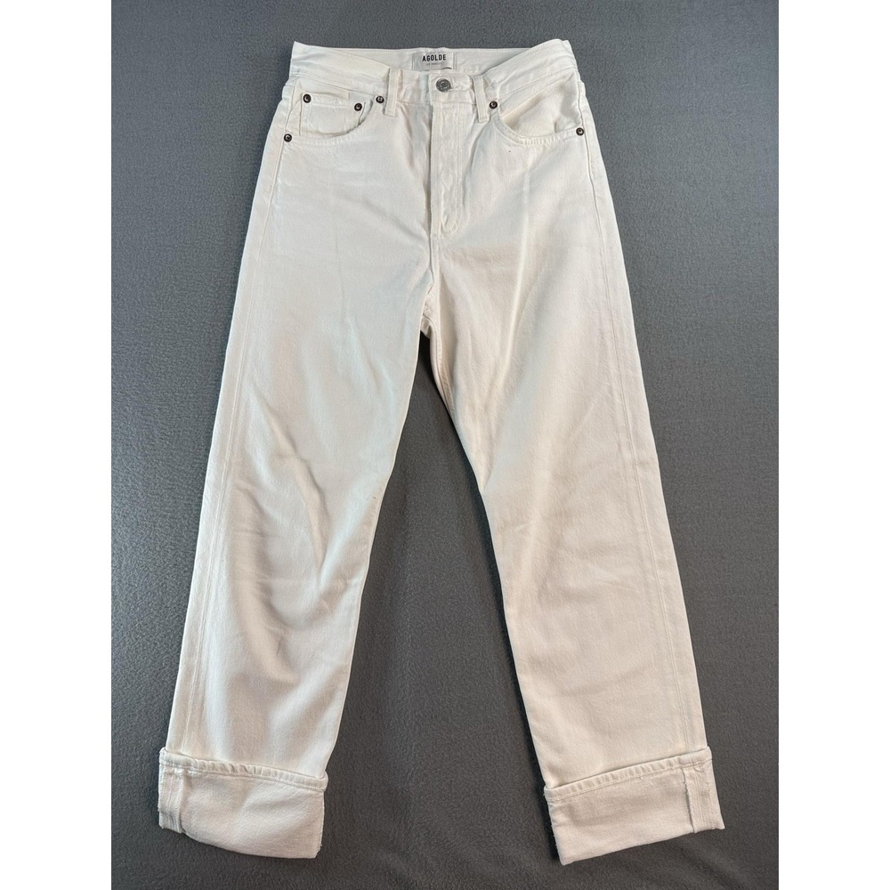 AGOLDE Fran Crop Jeans Womens 23 White High Rise Organic Denim A9157-1183